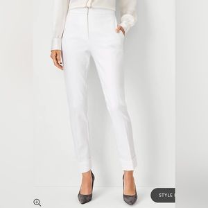 Ann Taylor Eva High Rise White Ankle Cuff Pants Like New Sz 10